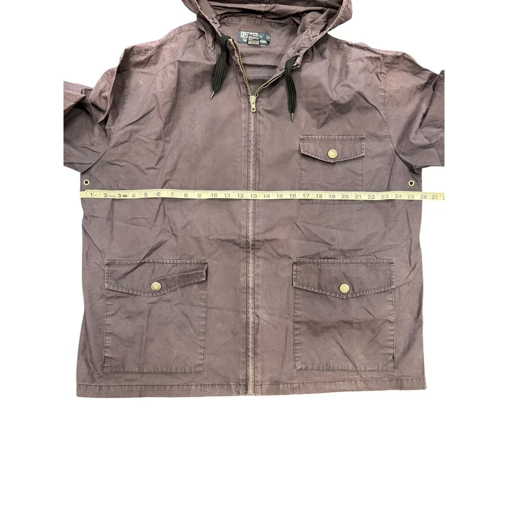 Polo Ralph Lauren Jacket Mens Large Purple Good Hooded Cotton Utility Field Coat